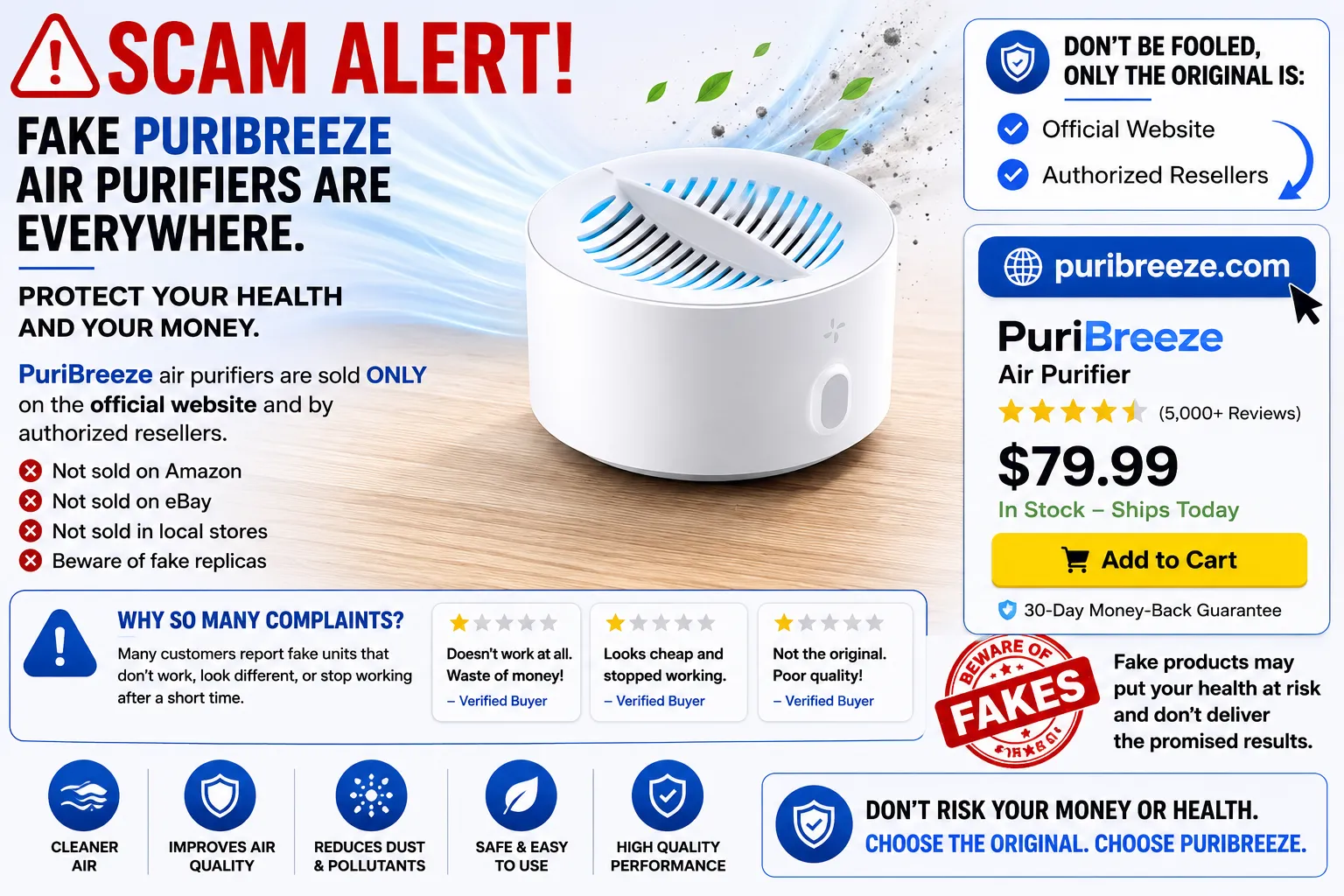 PuriBreeze scam warning for online buyers